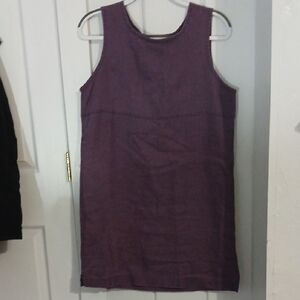 J Jill Womens Lavender Sleeveless Linen Tunic Mini Dress Size M Petite